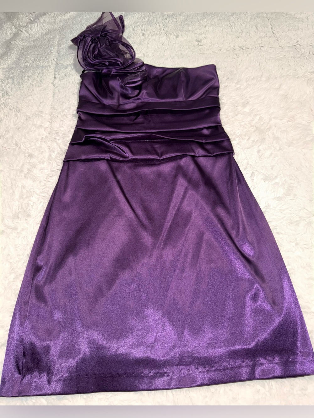 Windsor Violet One-Shoulder Satin Cocktail Dress